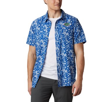 Columbia Collegiate PFG Super Slack Tide - Florida, Camisa Azules Para Hombre | 278634-ILM